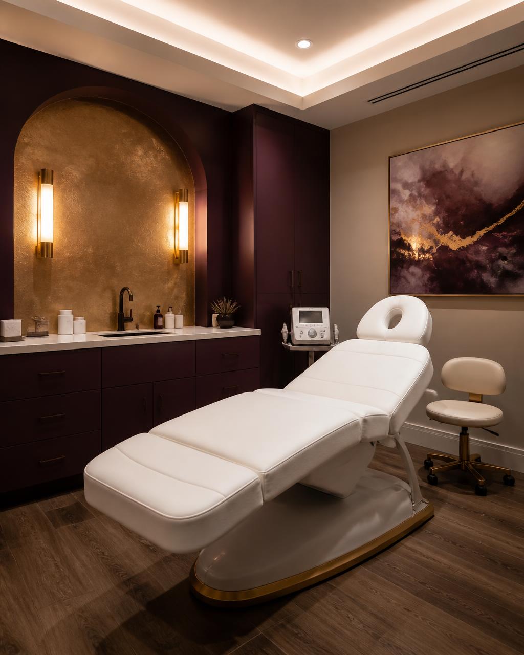 Luxury Hydrafacial treatment room at Dr. Dalia Siddig Medical Center in Sharjah
